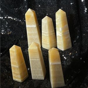 Orange calcite crystal tower (1)